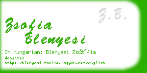 zsofia blenyesi business card